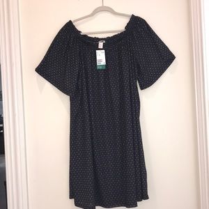 H&M boho inspired shift dress black